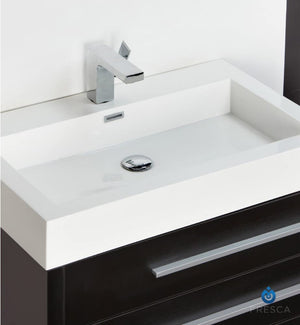 Fresca FVN8030BW Fresca Livello 30" Black Modern Bathroom Vanity w/ Medicine Cabinet