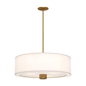 Alora PD547924AGWL THEO 24" PD AGED BRASS WHITE LINEN ROD 46 3X40W E26