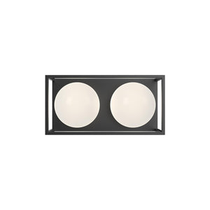 Alora VL519213MBOP AMELIA 13" VL MATTE BLACK OPAL GLASS 2X60W E26