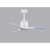 Matthews Fan NK-MWH-MWH-42 Nan 6-speed ceiling fan in Matte White finish with 42” solid matte white wood blades