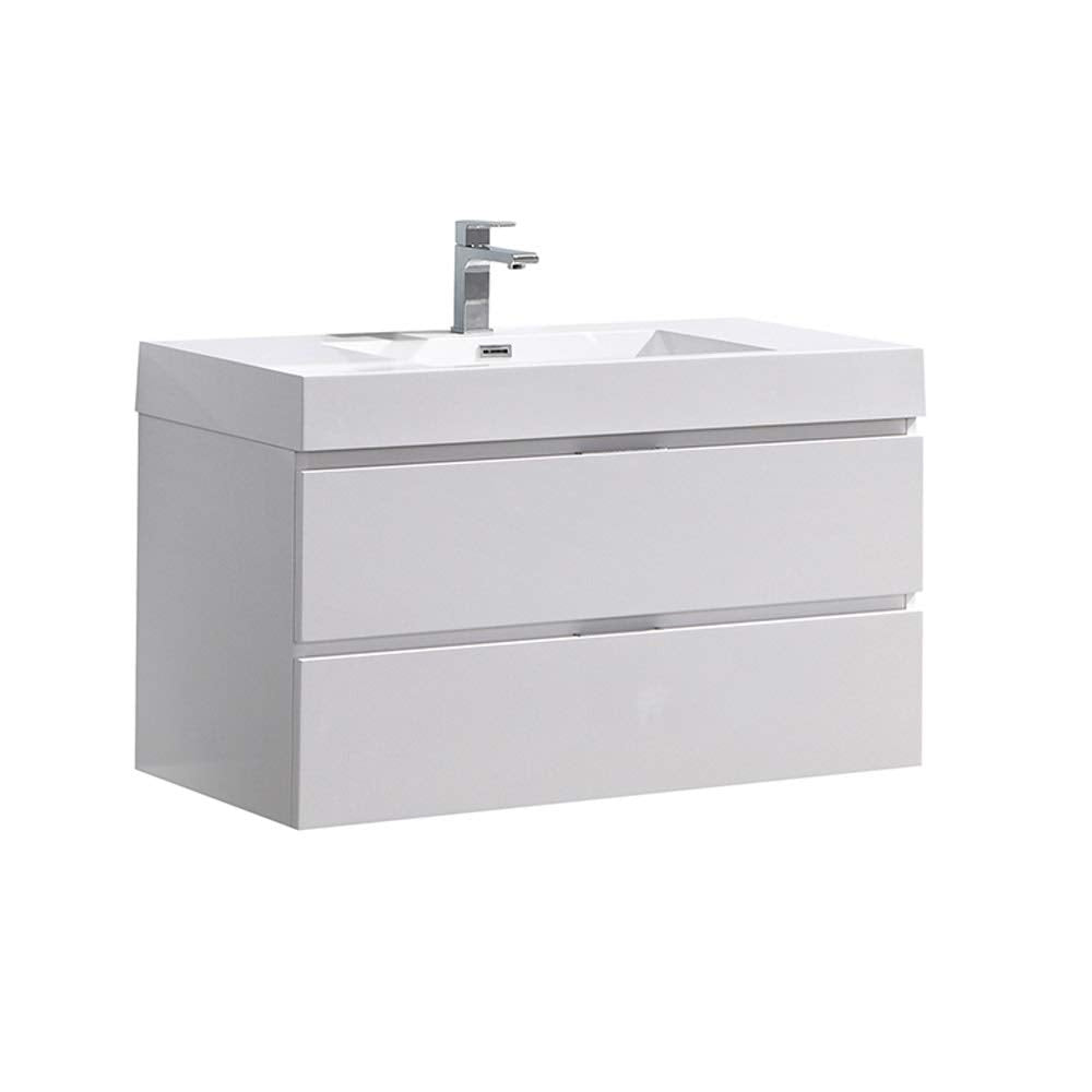 Fresca FCB8342WH-I Fresca Valencia 40" Glossy White Wall Hung Modern Bathroom Vanity