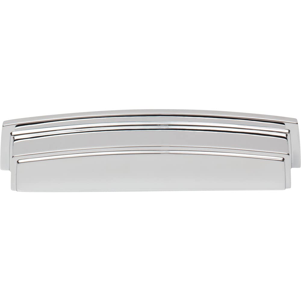 Jeffrey Alexander 141-128PC 128 mm Center Polished Chrome Square-to-Center Square Renzo Cabinet Cup Pull