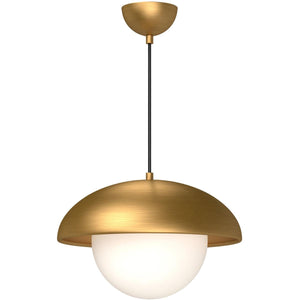 Alora PD522016AGOP RUBIO 16" PD AGED BRASS MATTE OPAL GLASS CORD 72 1X60W E26