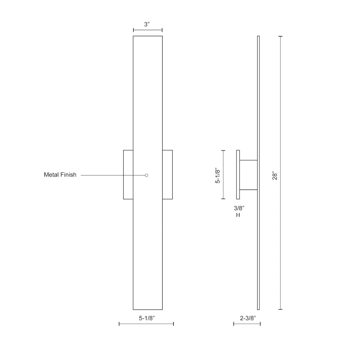 Kuzco AT7928-BN VESTA 28" AT Brushed Nickel 120V ELV LED 3000K 90CRI 31W
