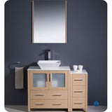 Fresca FVN62-3012GO-VSL Fresca Torino 42" Gray Oak Modern Bathroom Vanity w/ Side Cabinet & Vessel Sink