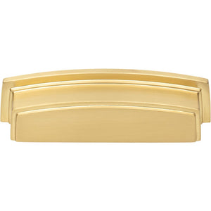 Jeffrey Alexander 141-96BG 96 mm Center Brushed Gold Square-to-Center Square Renzo Cabinet Cup Pull
