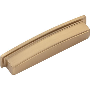 Jeffrey Alexander 141-128SBZ 128 mm Center Satin Bronze Square-to-Center Square Renzo Cabinet Cup Pull