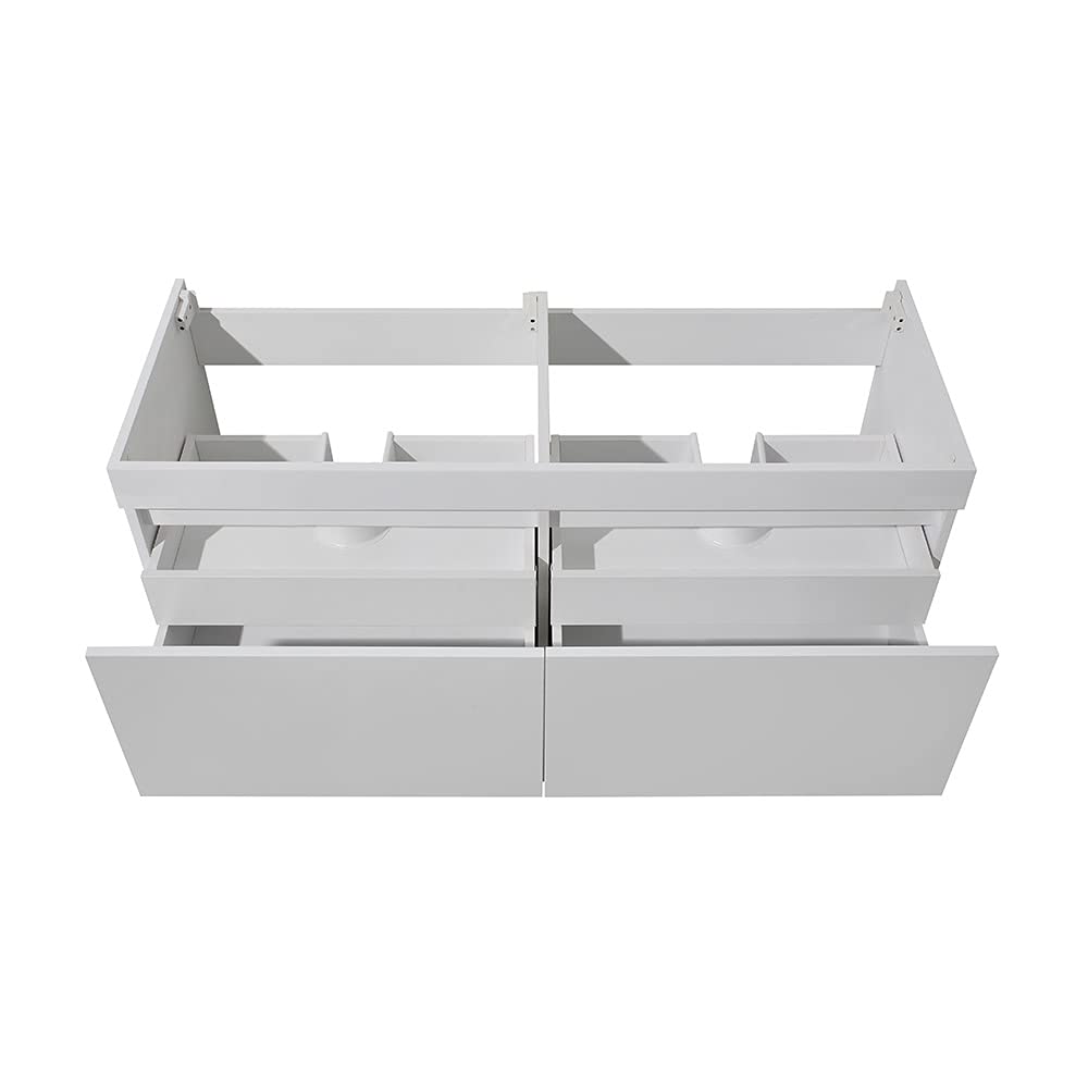 Fresca FCB8012GO Fresca Mezzo 48" Gray Oak Wall Hung Double Sink Modern Bathroom Cabinet