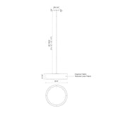 Kuzco PD7916-BOR DALTON PENDANT 16" BLACK ORGANZA SHADE 25W 3000K 90CRI CADJA BN ROD