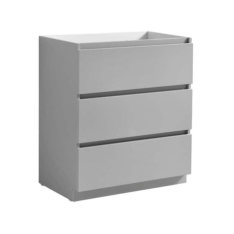 Fresca FCB9330HA Fresca Lazzaro 30" Glossy Ash Gray Free Standing Modern Bathroom Cabinet