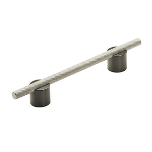Amerock Cabinet Pull Matte Black/Silver Champagne 5-1/16 inch (128 mm) Center to Center Transcendent 1 Pack Drawer Pull Drawer Handle Cabinet Hardware