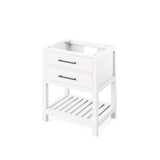 Jeffrey Alexander VKITWAV30WHSGR 30" White Wavecrest Vanity, Steel Grey Cultured Marble Vanity Top, undermount rectangle bowl