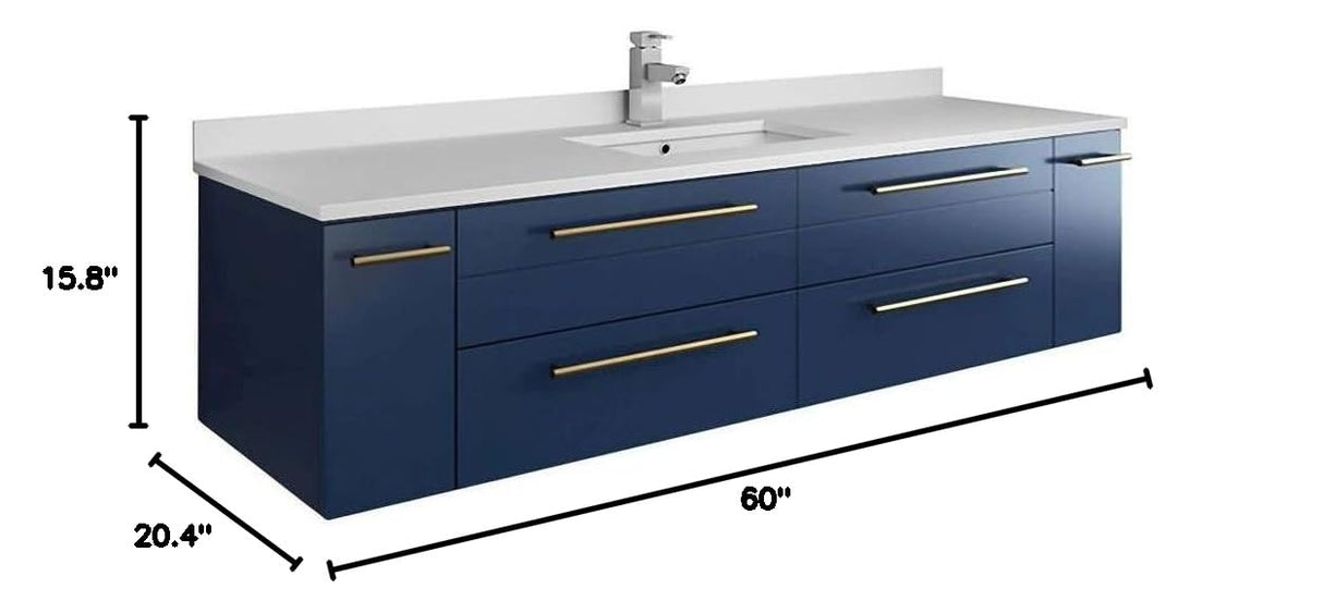 Fresca FCB6160RBL-UNS-CWH-U Modern Bathroom Vanity