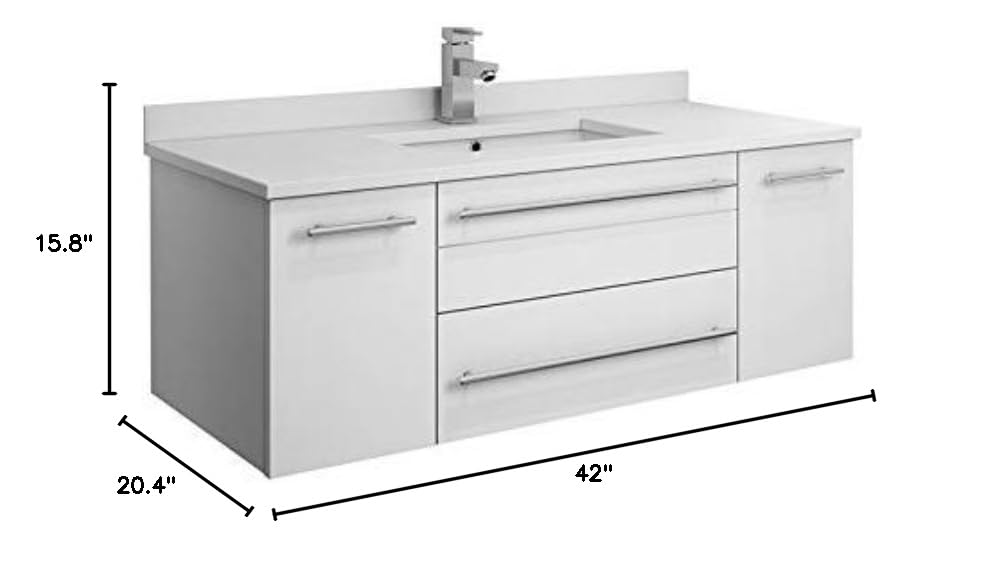 Fresca FCB6142WH-UNS-CWH-U Cabinet with Undermount Sink