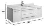 Fresca FCB6142WH-UNS-CWH-U Cabinet with Undermount Sink