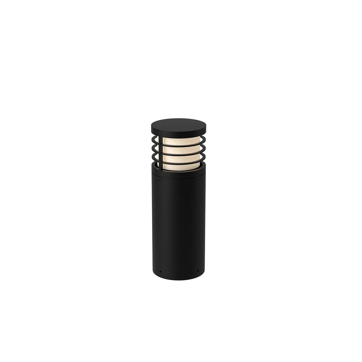 Kuzco EB47818-BK BLAINE 18" EXTERIOR BOLLARD TEXTURED BLACK 120-277V TRIAC/ELV LED 3000K 80CRI 24W