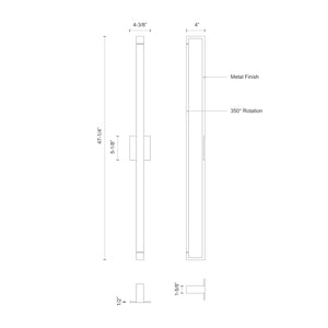 Kuzco WS24348-WH SWIVEL 48" WS White 120V ELV LED 3000K 90CRI 52W