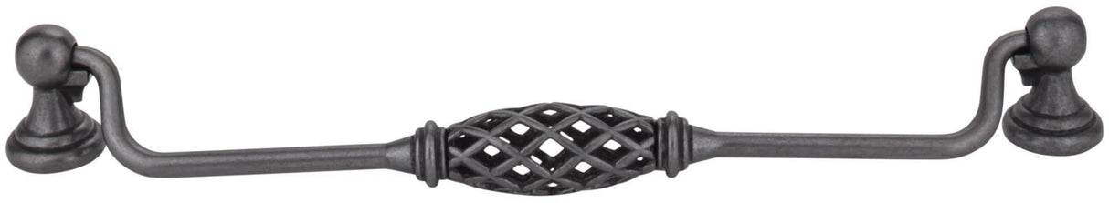 Jeffrey Alexander 749-224SIM 224 mm Center-to-Center Distressed Antique Silver Birdcage Tuscany Drop & Ring Pull