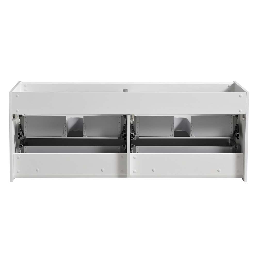 Fresca FCB9260WH-D Fresca Catania 60" Glossy White Wall Hung Double Sink Modern Bathroom Cabinet