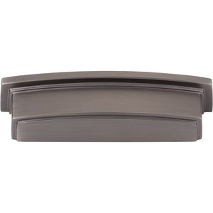 Jeffrey Alexander 141-96BNBDL 96 mm Center Brushed Pewter Square-to-Center Square Renzo Cabinet Cup Pull