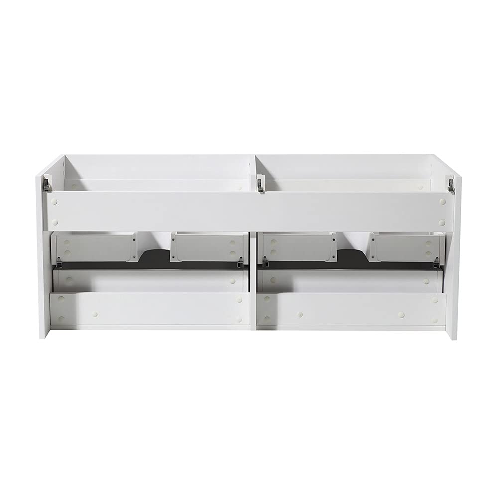 Fresca FCB8012GO Fresca Mezzo 48" Gray Oak Wall Hung Double Sink Modern Bathroom Cabinet