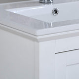 Fresca Manchester 24 Inch White Bathroom Open Vanity with Storage Shelf - Countertop & Ceramic Sink with Cabinets - Faucet Not Included