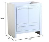 Fresca FCB8130WH Fresca Allier 30" White Modern Bathroom Cabinet