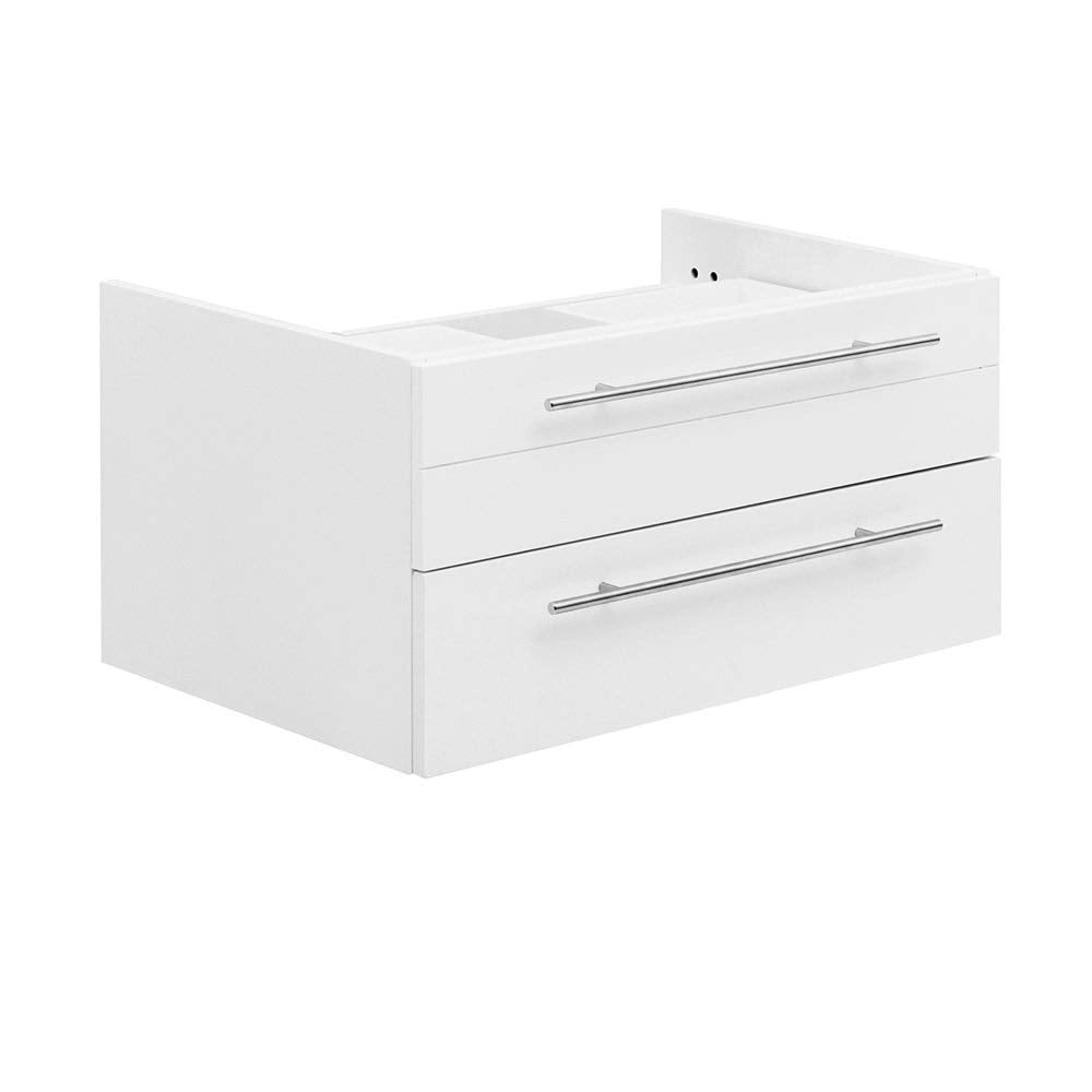 Fresca FCB6130WH-VSL Fresca Lucera 30" White Wall Hung Vessel Sink Modern Bathroom Cabinet