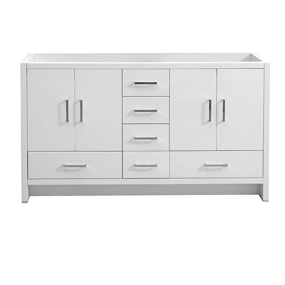 Fresca FCB9460WH-D Fresca Imperia 60" Glossy White Free Standing Double Sink Modern Bathroom Cabinet