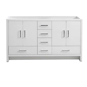 Fresca FCB9460WH-D Fresca Imperia 60" Glossy White Free Standing Double Sink Modern Bathroom Cabinet