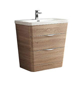 Fresca FCB8532WK-I Fresca Milano 32" White Oak Modern Bathroom Cabinet w/ Integrated Sink