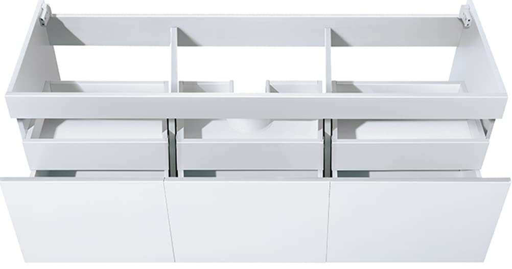 Fresca FCB8041WH Fresca Mezzo 60" White Wall Hung Single Sink Modern Bathroom Cabinet