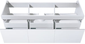 Fresca FCB8041WH Fresca Mezzo 60" White Wall Hung Single Sink Modern Bathroom Cabinet