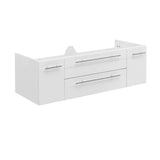 Fresca FCB6148WH-UNS-D Fresca Lucera 48" White Wall Hung Double Undermount Sink Modern Bathroom Cabinet