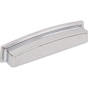 Jeffrey Alexander 141-128PC 128 mm Center Polished Chrome Square-to-Center Square Renzo Cabinet Cup Pull