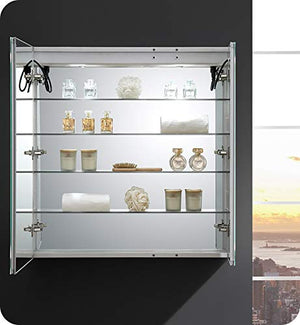 Fresca FMC023636 Fresca Spazio 36" Wide x 36" Tall Bathroom Medicine Cabinet w/ LED Lighting & Defogger