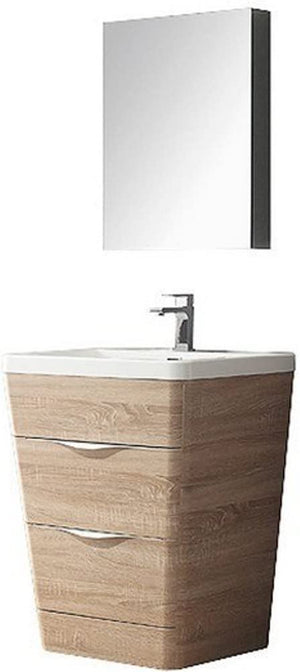Fresca FVN8525WK Fresca Milano 26" White Oak Modern Bathroom Vanity w/ Medicine Cabinet