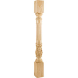 Hardware Resources P23-3.5-ALD 3-1/2" W x 3-1/2" D x 35-1/2" H Alder Fluted Acanthus Post