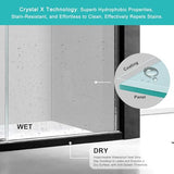 Milano Double Sliding Shower Door, 60 in.W x 74 in.H Framed Shower Door 5/16"(8mm) Clear Tempered Glass, 18 inch Pull Handle, Stainless Steel Hardware, Matte Black Finished