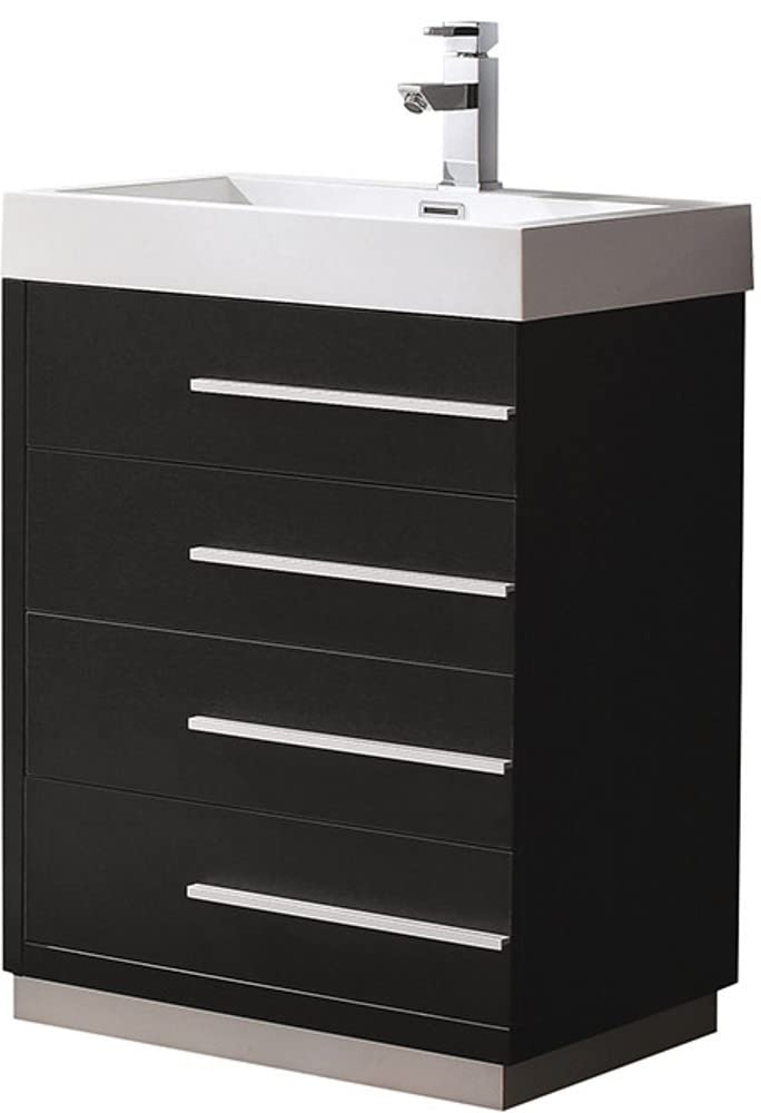Fresca FCB8024BW Fresca Livello 24" Black Modern Bathroom Cabinet