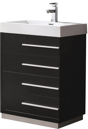 Fresca FCB8024BW Fresca Livello 24" Black Modern Bathroom Cabinet