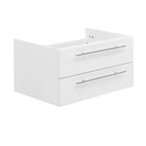 Fresca FCB6130WH-UNS Fresca Lucera 30" White Wall Hung Undermount Sink Modern Bathroom Cabinet