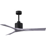 Matthews Fan NK-BK-BW-52 Nan 6-speed ceiling fan in Matte Black finish with 52” solid barn wood tone wood blades