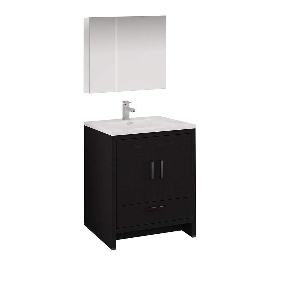 Fresca FVN9430DGO Fresca Imperia 30" Dark Gray Oak Free Standing Modern Bathroom Vanity w/ Medicine Cabinet