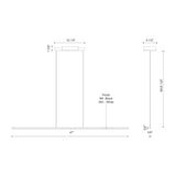 Kuzco LP14947-BK CHUTE 47" LP Black 120V TRIAC/ELV LED 3000K 90CRI 23W