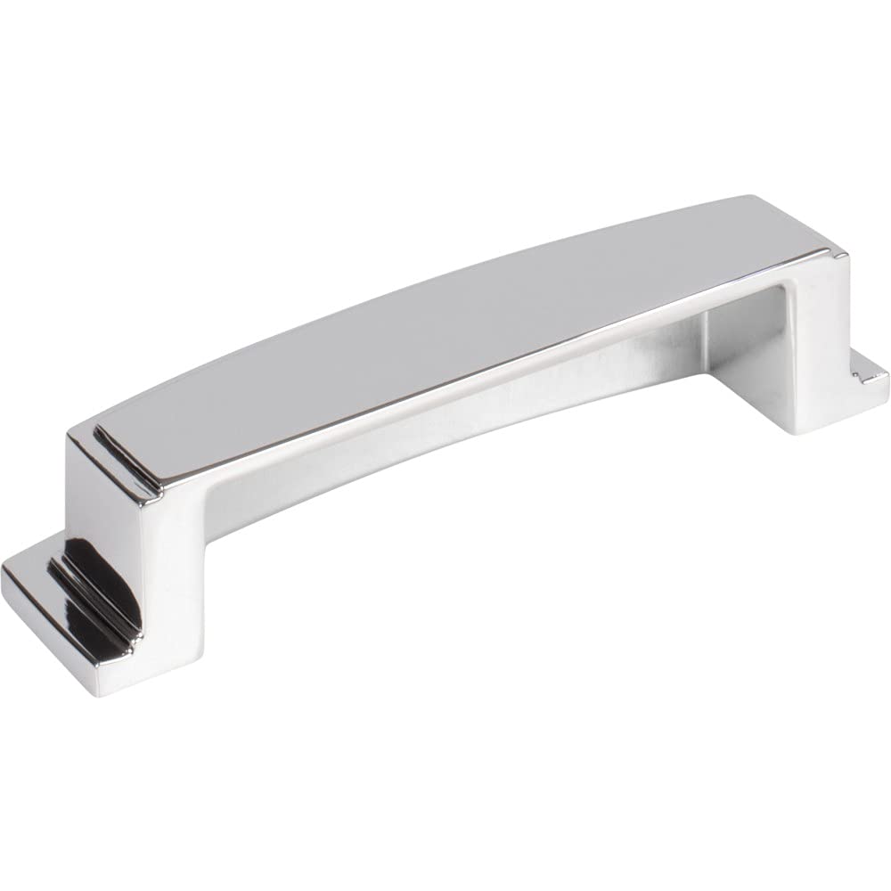 Jeffrey Alexander 141-96PC 96 mm Center Polished Chrome Square-to-Center Square Renzo Cabinet Cup Pull