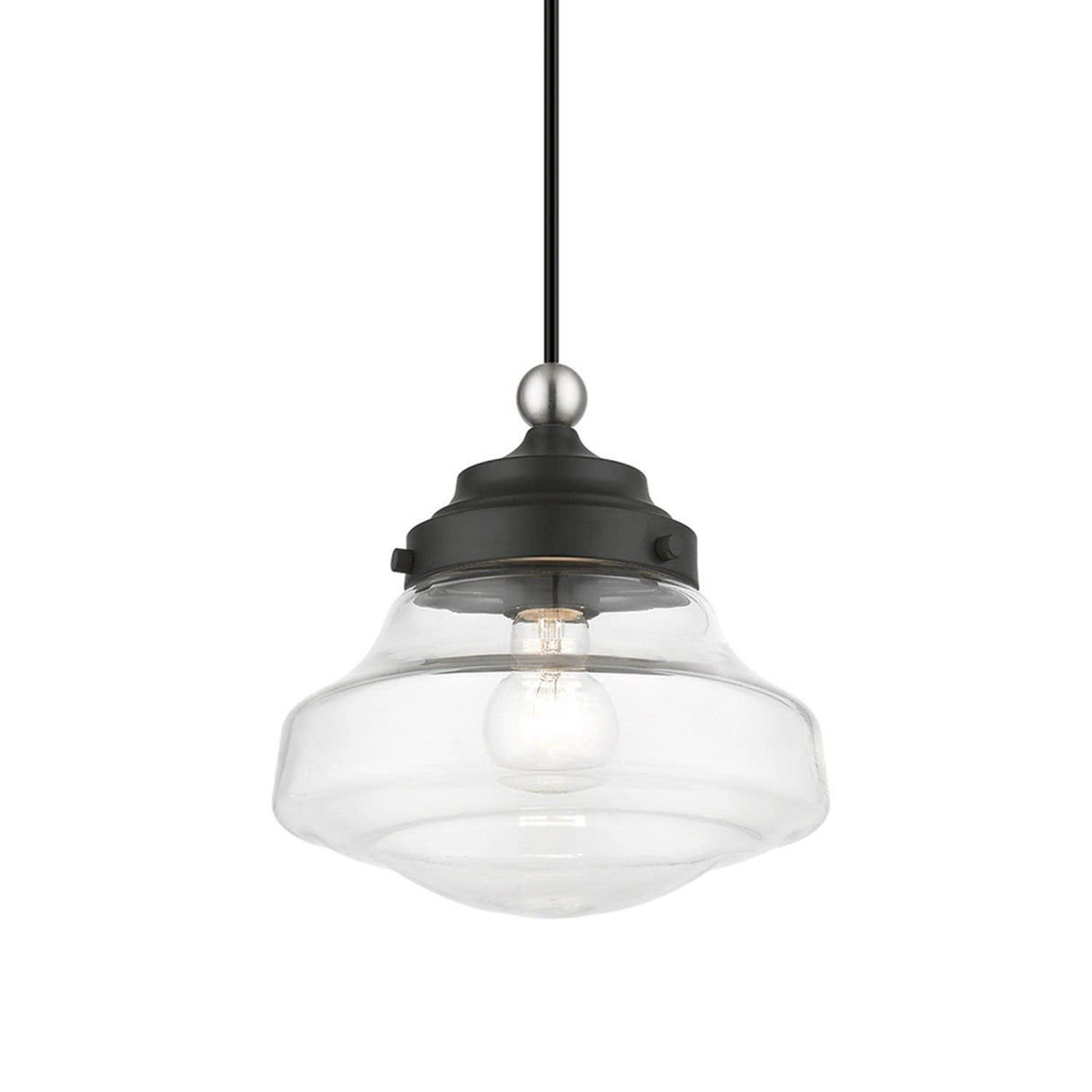 Avondale 1 Light Mini Pendant in Black with Brushed Nickel Accent (41293-04)
