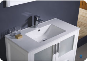 Fresca FCB6236WH-I Fresca Torino 36" White Modern Bathroom Cabinet w/ Integrated Sink