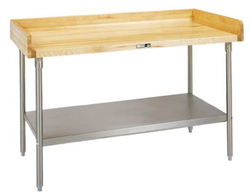 John Boos DNB08 Maple Top Table With Galvanized Legs And Bracing 60x30
