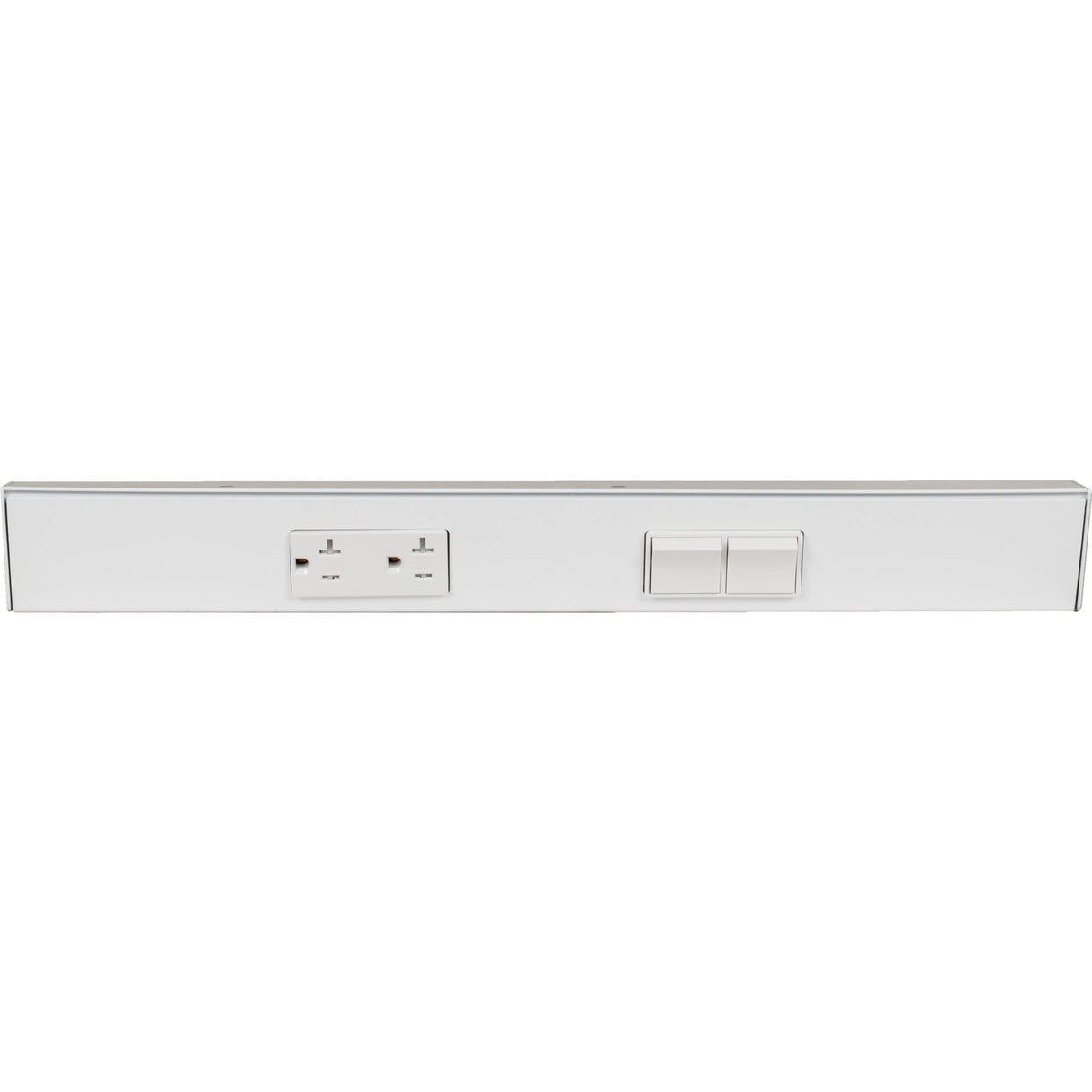 Task Lighting TRS18-2W-WT-RS 18" TR Switch Series Angle Power Strip, Right Switches, White Finish, White Switches and Receptacles